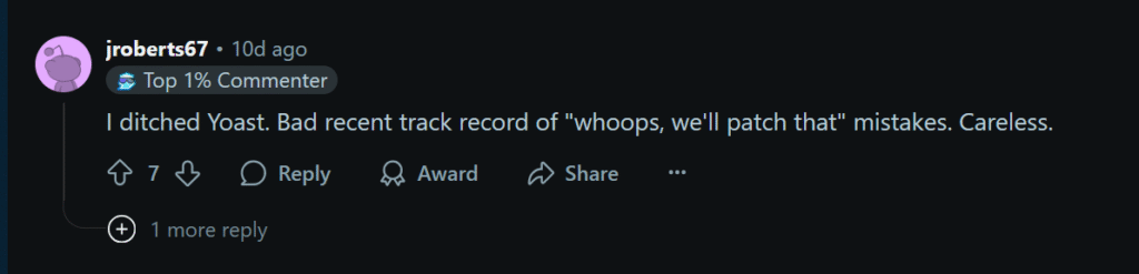 yoast seo reddit comment 3