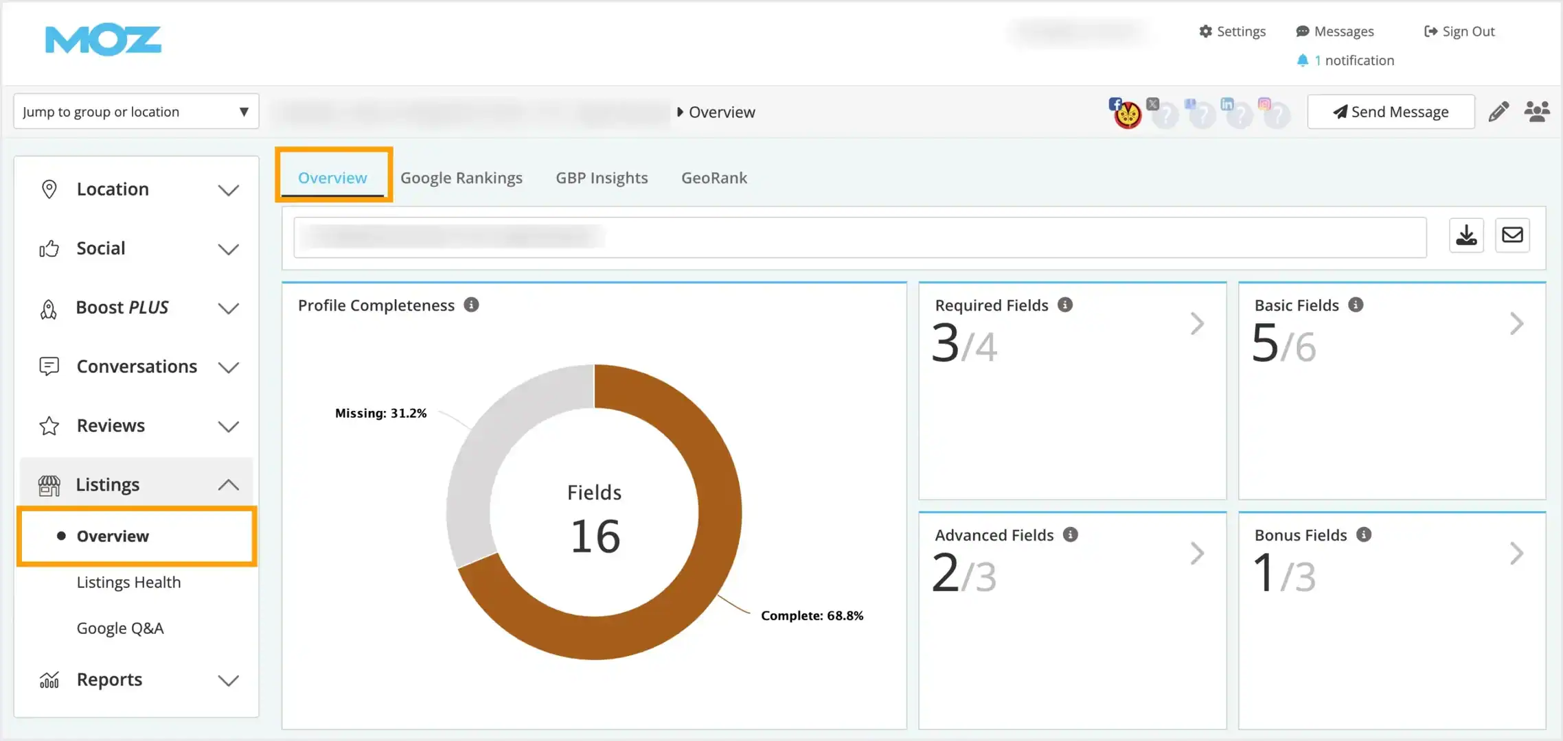 SEO software dashboard showing keyword analysis and ranking metrics.