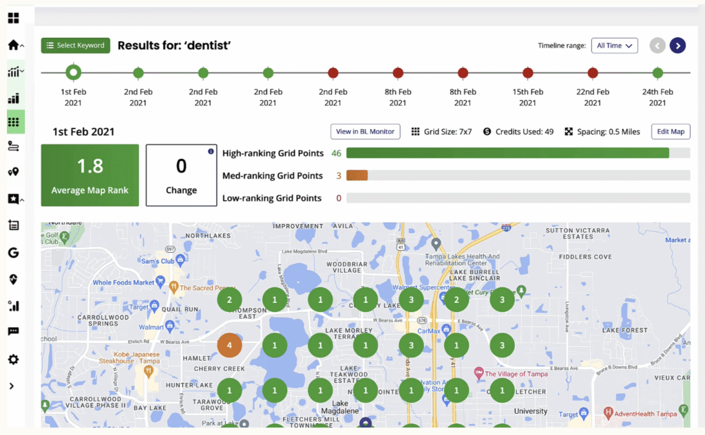 Brightlocal Local Search Grid tool