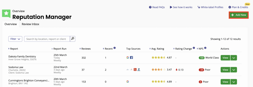 Reputation Management brightlocal tool