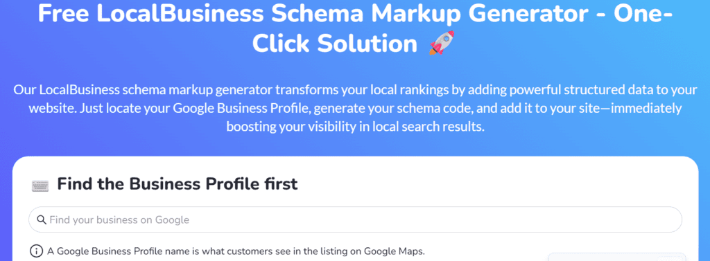 Localo Schema Markup Generator