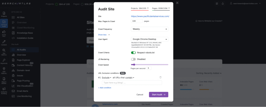 dental seo site audit