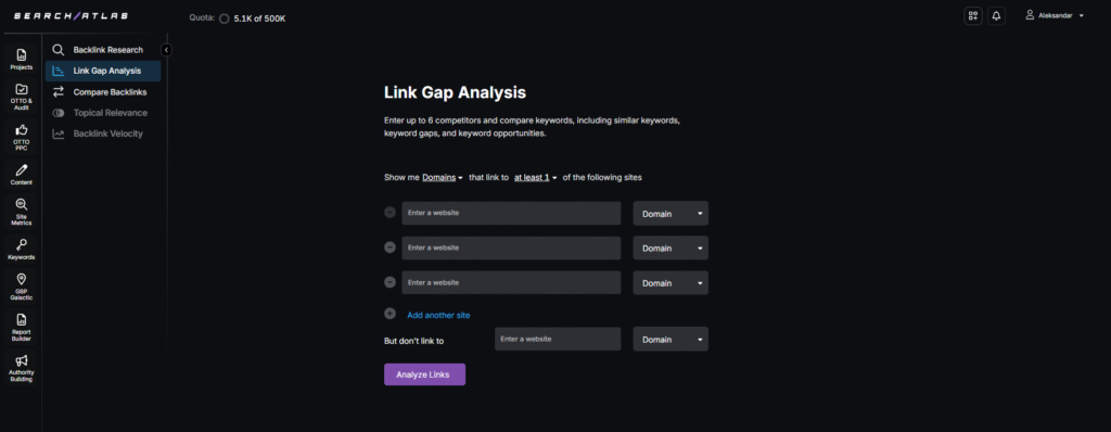 link gap analysis tool