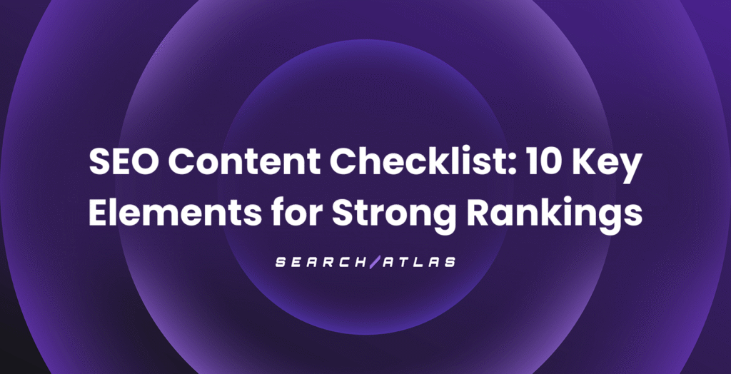 SEO Content Checklist: Key Elements