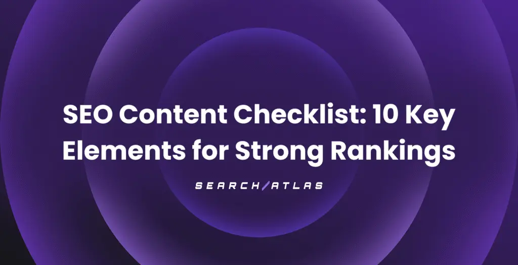 SEO Content Checklist: Key Elements