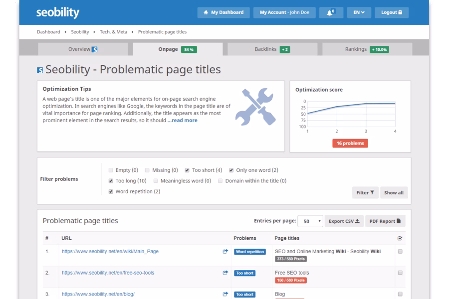 seobility onpage tools
