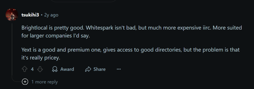 whitespark reddit comment 1