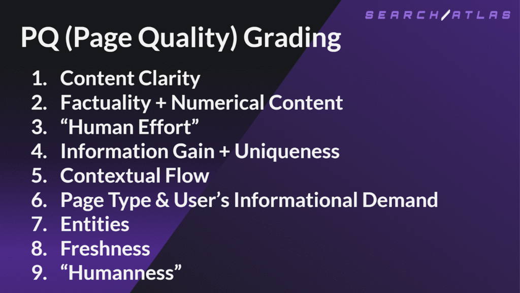 page quality PQ grading