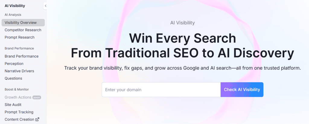 Semrush dashboard 2026