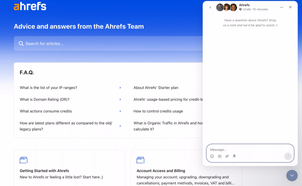ahrefs customer support