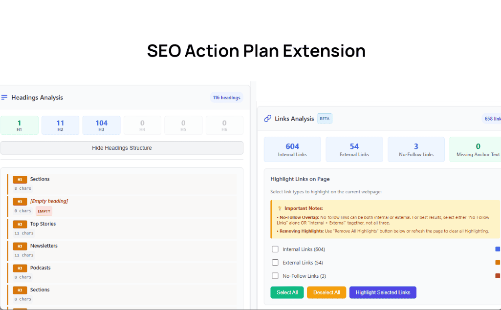 seo action plan extension