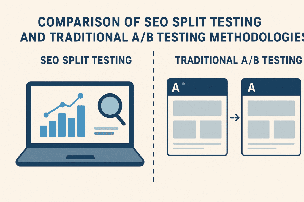 comparison of SEO split testing and traditional A/B testing