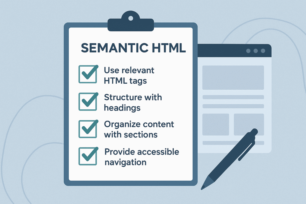 best practices for implementing semantic HTML