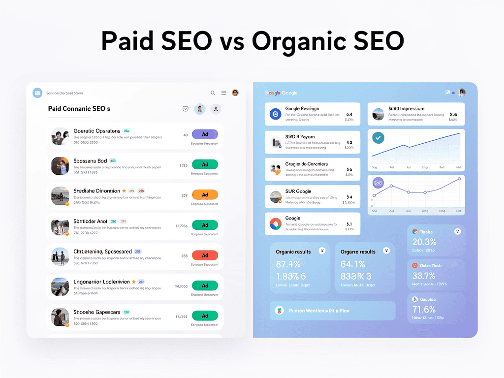 paid SEO vs organic SEO comparison