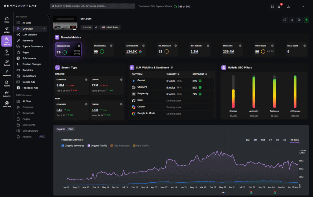 site explorer main screen high quality cnn