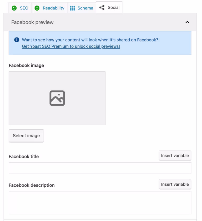 screenshot of yoast SEO plugin