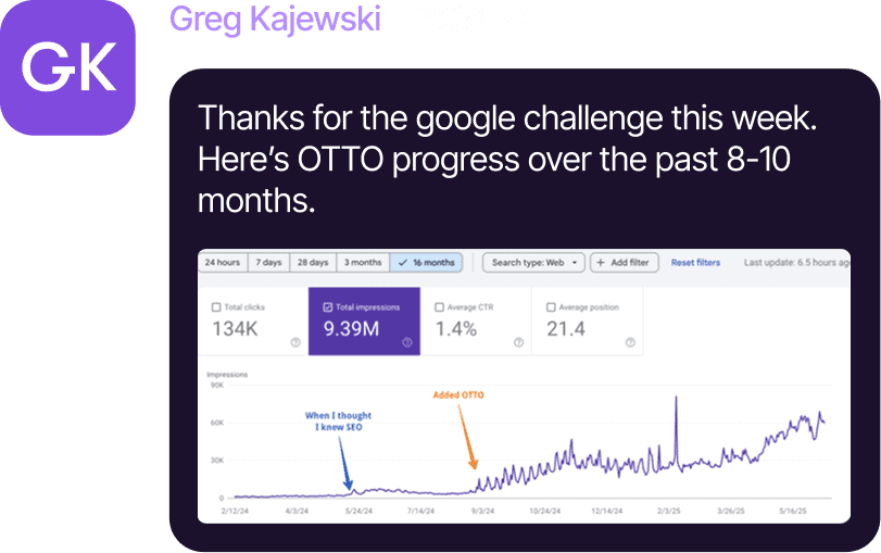 SEO analytics and keyword tracking tool for search optimization.