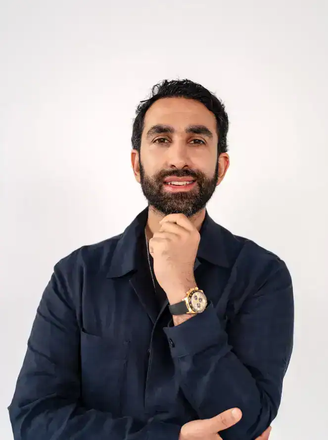 Man analyzing SEO data on computer screen.