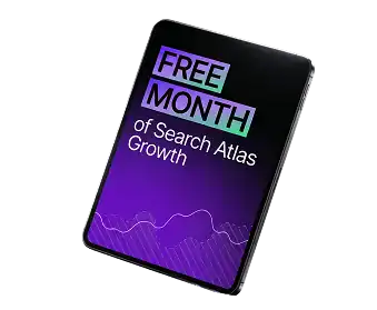 Promotional image for free month of Search Atlas SEO software.