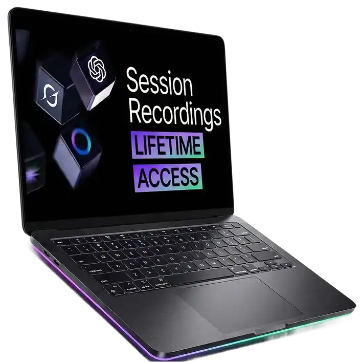 Session recordings software with lifetime access on a sleek laptop.