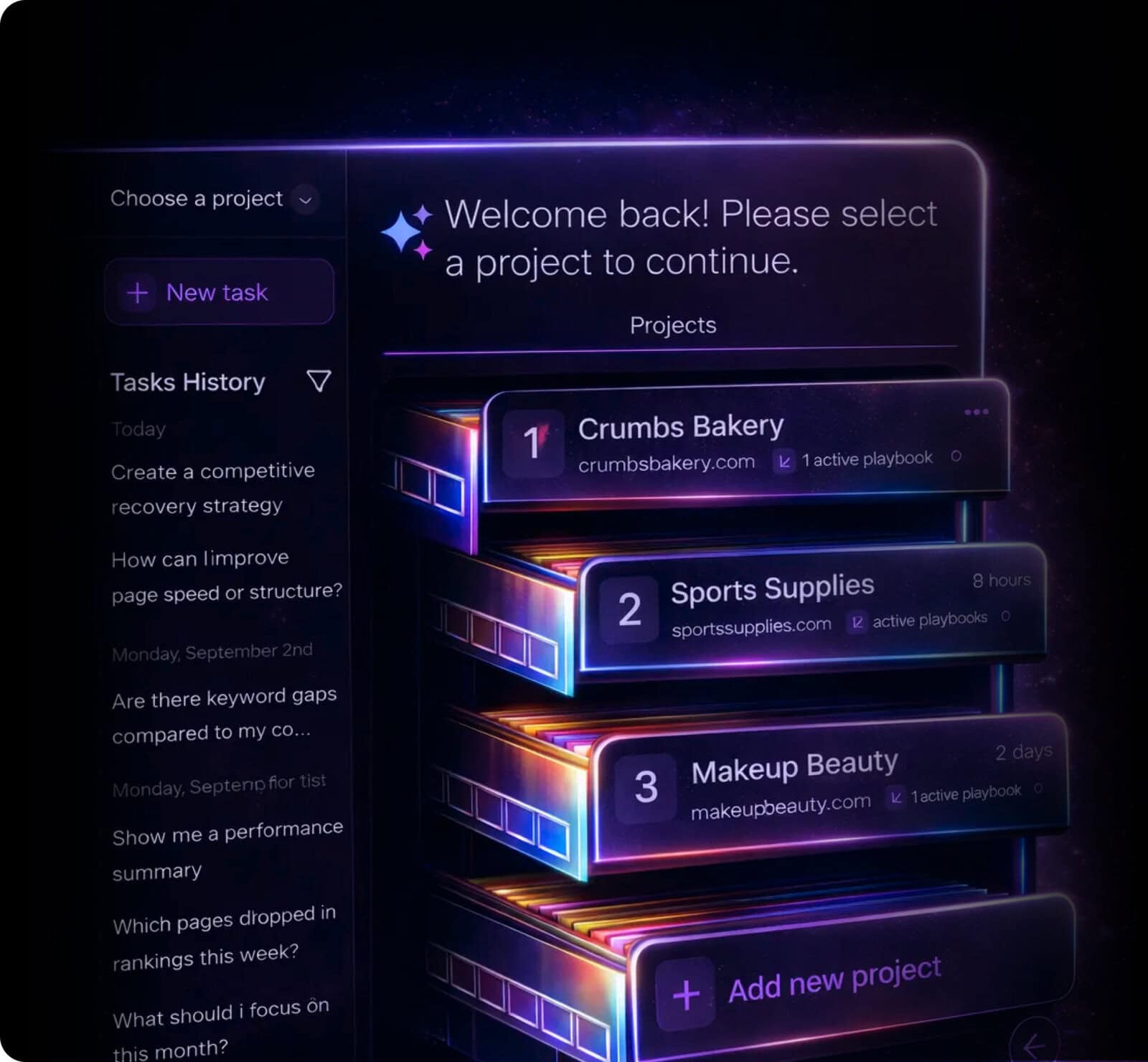 SEO software for agency paid projects and keyword analysis.