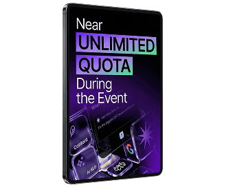 Smartphone screen showing unlimited data quota during an event.