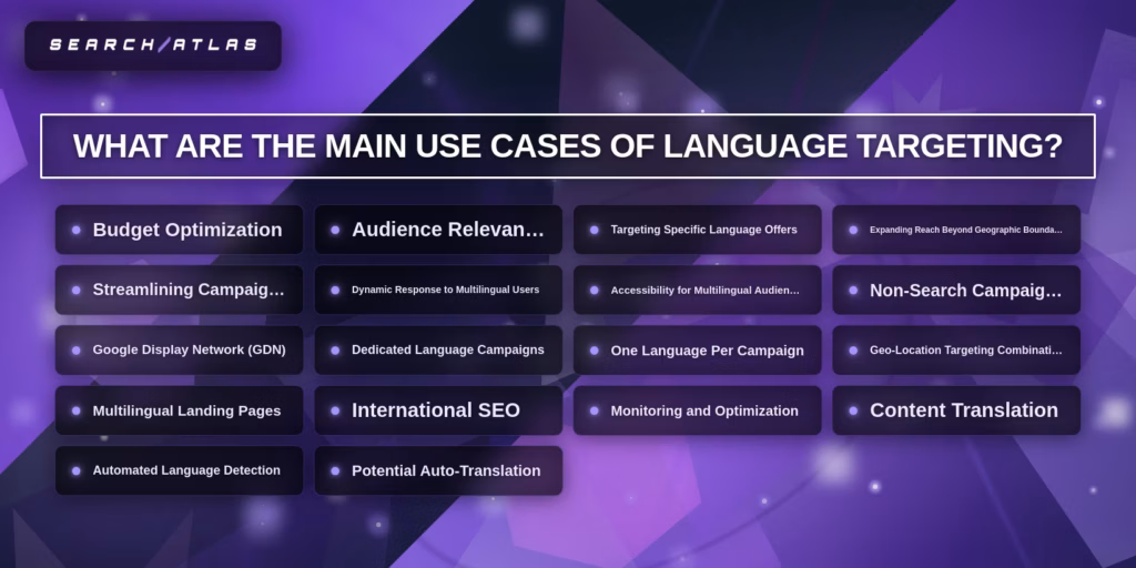 the main use cases of language targeting