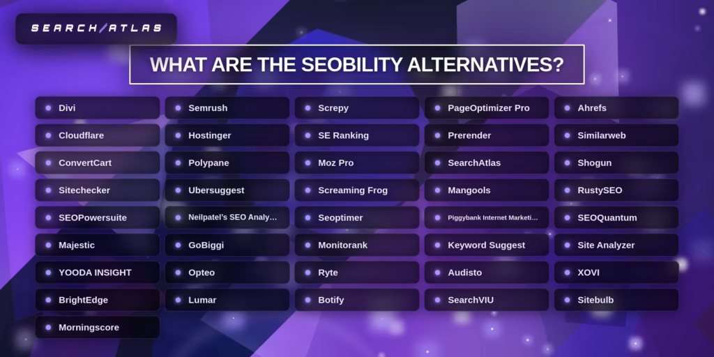 Seobility alternatives comparison graphic