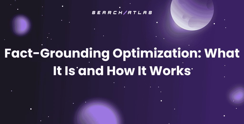 Search Atlas logo on a space-themed background for SEO software.