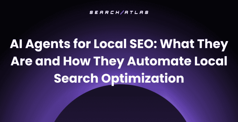Visual of Search Atlas platform showcasing AI tools for local SEO automation.