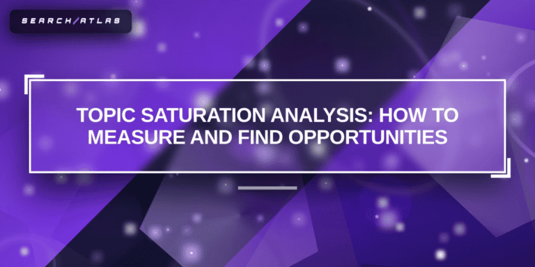 Advanced SEO software for topic saturation and opportunity analysis.