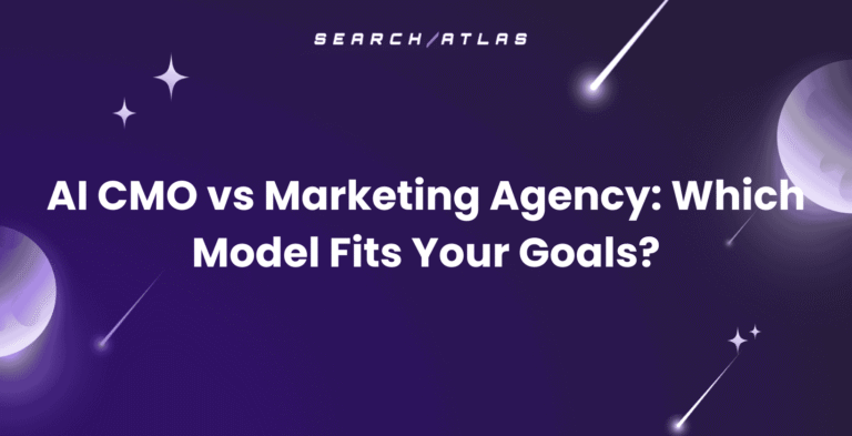 Search Atlas SEO software for AI CMO vs Marketing Agency comparison, keyword optimization.