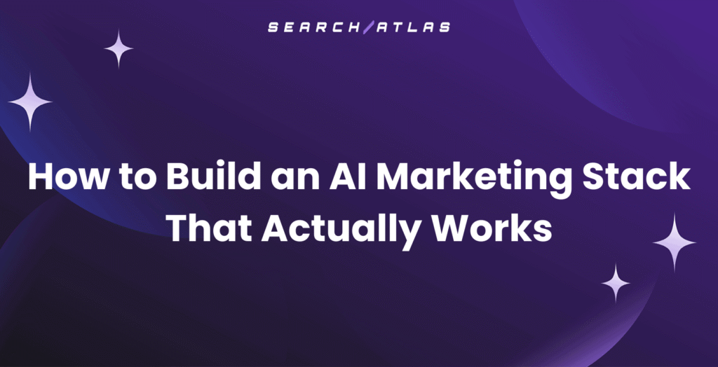 Search Atlas AI marketing software interface with SEO tools and analytics features.