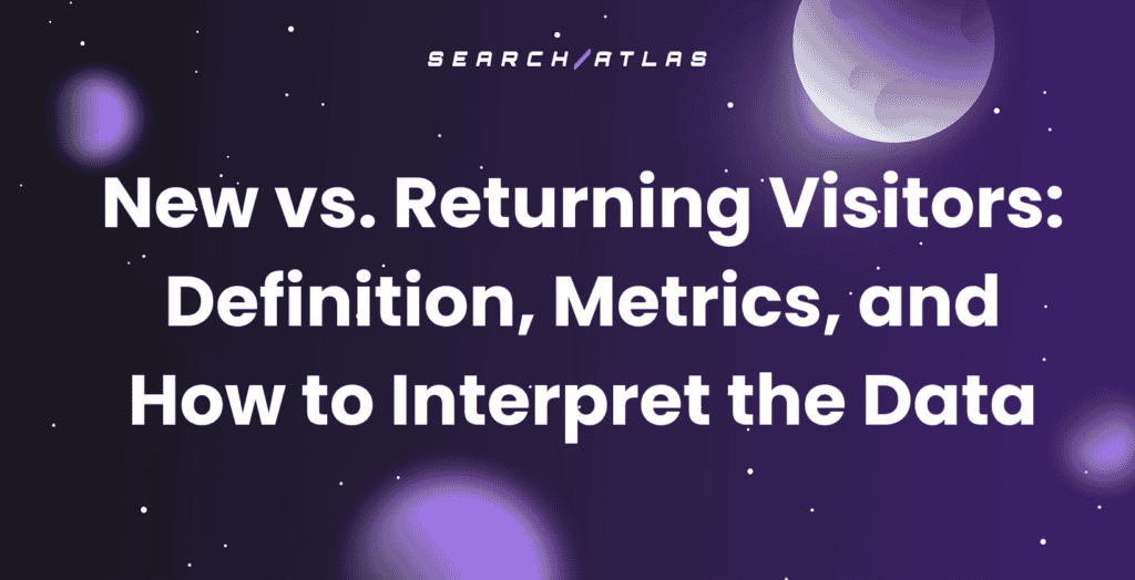 Graph showing new vs. returning visitors with metrics and insights.