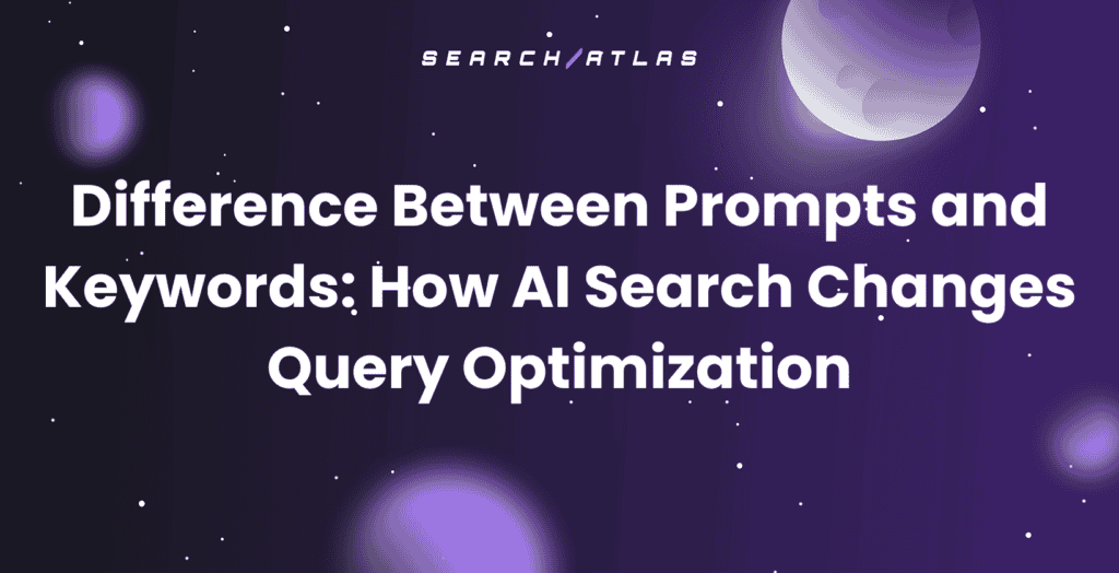 Search Atlas logo with space-themed background for SEO software.
