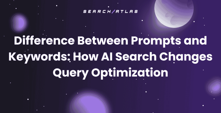 Search Atlas logo with space-themed background for SEO software.